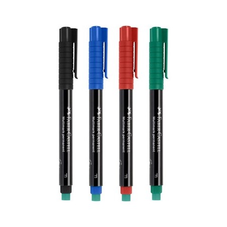 Marcador Permanente Fino 4 Cores 0,7mm Faber-Castell 4un