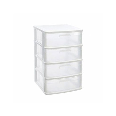 Bloco 4 Gavetas Plástico Sena 40x39x65cm Branco