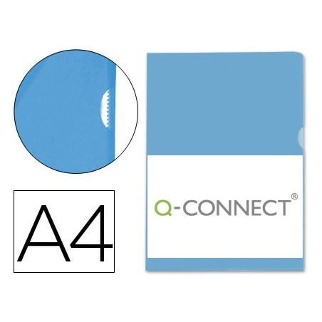 BOLSA DOSSIER PLÁSTICO A4 120MC. AZUL- PACK 10 UNIDADES