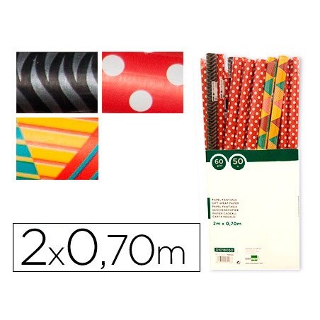 50un PAPEL FANTASIA TODO ANO ROLO DE 2X0,70 MT PAPEL 60 GR M