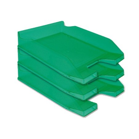 6un TABULEIRO SECRETARIA PLASTICO Q-CONNECT, VERDE TRANSPARE