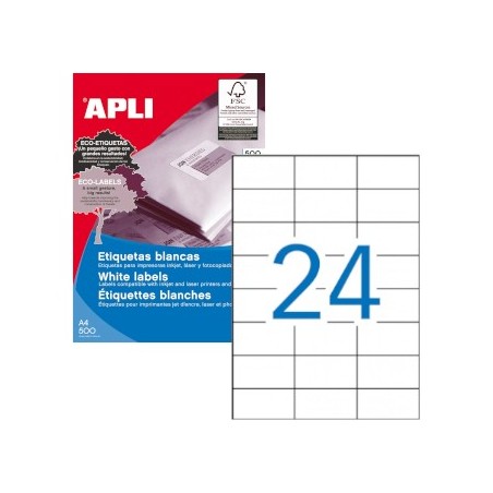 Etiquetas 70x37 Apli 500 Folhas A4 12000un