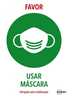 Avery - Covid A4 - Usar máscara