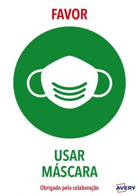 Avery - Covid A4 - Usar máscara