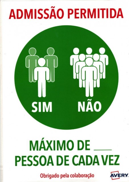 Avery - Covid A4 - Admissão permitida