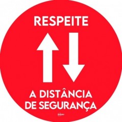 Avery - Covid Round Label (distância segurança, red)