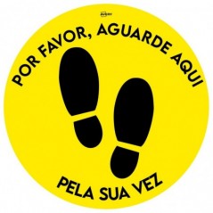 Avery - Covid Round Label (aguarde vez, yellow)