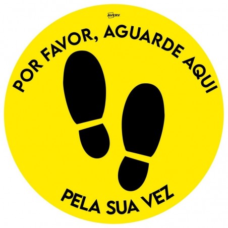 Avery - Covid Round Label (aguarde vez, yellow)