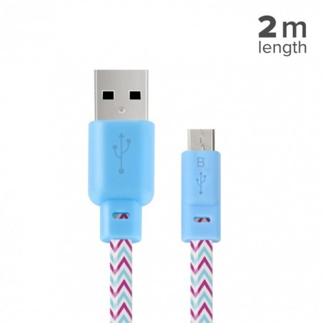 Tucano - Cabo Flat Fantasy USB-microUSB (blue)