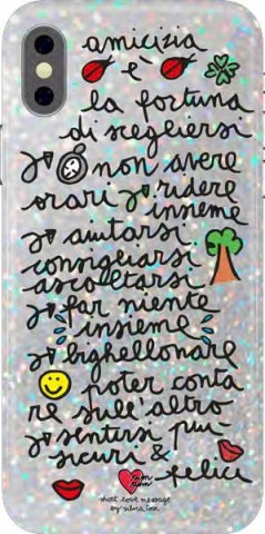 Silvia Tosi - Quotes Case iPhone X/XS (glitter amicizia)