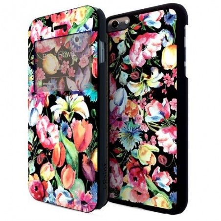 i-Paint - Double Case iPhone 6/6s Plus (black flower)