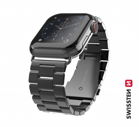 Swissten - Metal Band for Apple Watch 42-44mm (black)