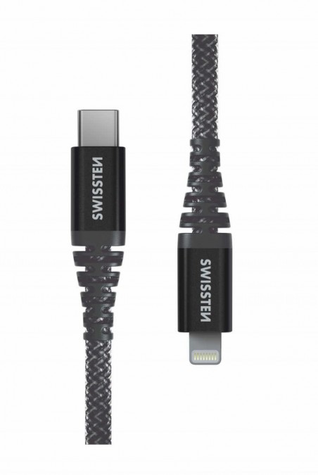 Swissten - Cabo Kevlar USB-C - Lightning 1.5m (antracite)