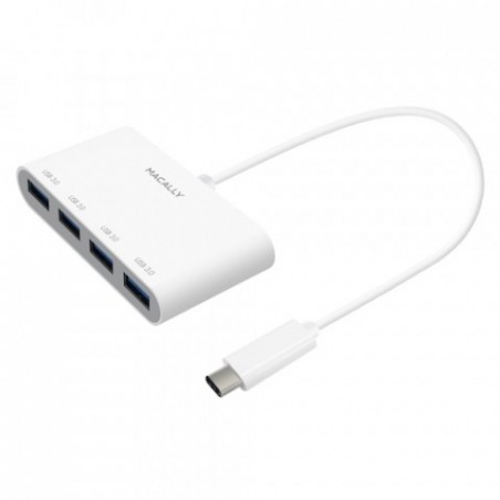 Macally - Hub 3.1 USB-C (4x USB A) (white)