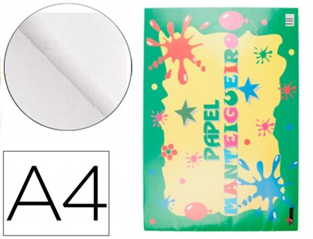 10un BLOCO PAPEL MANTEIGUEIRO DIN A4 24 FOLHAS 120 GRS