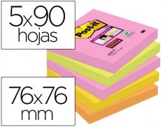 BLOCO DE NOTAS ADESIVAS POST-IT SUPER STICKY 76X76 MM COM 90