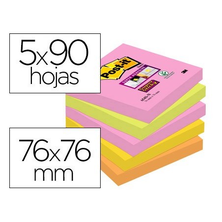 BLOCO DE NOTAS ADESIVAS POST-IT SUPER STICKY 76X76 MM COM 90