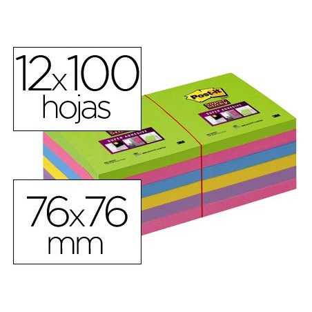 CADERNO DE NOTAS ADESIVAS POST-IT SUPER STICK ULTRA 76X76 MM