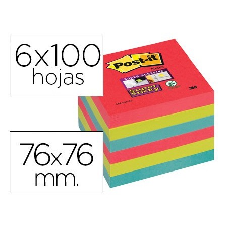 BLOCO DE NOTAS ADESIVAS POST-IT SUPER STICKY 76X127 MM COM