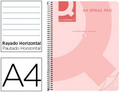 CADERNO ESPIRAL Q-CONNECT DIN-A4 80FLS 70 GR. PAUTADO 8 MM.