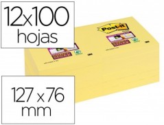 BLOCO DE NOTAS ADESIVAS POST-IT SUPER STICKY 76X127 MM COM
