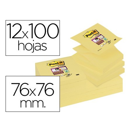 BLOCO DE NOTAS ADESIVAS POST-IT SUPER STICKY 76X76 MM ZIGZ