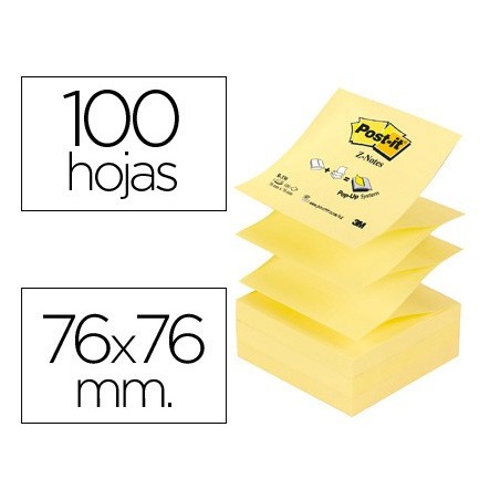 BLOCO DE NOTAS ADESIVAS POST-IT AMARELO 76 X 76 MM