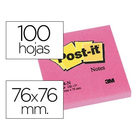 6un BLOCO NOTAS POST-IT ADESIVAS FUCSIA 76 X 76 MM