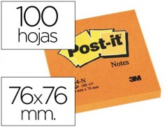 6un BLOCO NOTAS POST-IT ADESIVAS LARANJA 76 X 76 MM