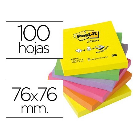 BLOCO NOTAS ADESIVAS POST-IT SORTIDO. 76 X 76 MM