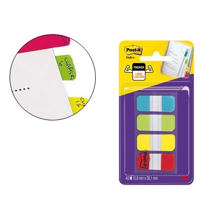 BANDAS SEPARADORAS RIGIDAS DISPENSADOR 4 CORES AMARELO AZUL