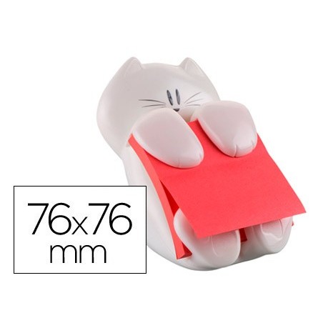 SUPORTE BLOCO DE NOTAS ADESIVAS POST-IT Z NOTE GATO 76X76 MM
