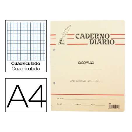 CADERNO DIARIO PENA QUADRICULADO AGRAF A4 40 FLS