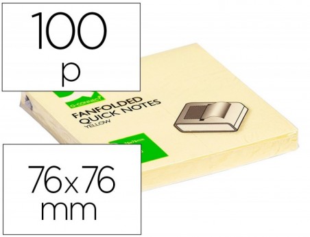 BLOCO DE NOTAS ADESIVAS Q-CONNECT AMARELO 75 X 75 MM