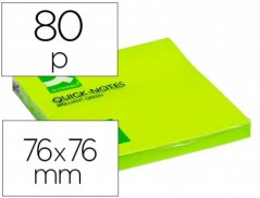 BLOCO DE NOTAS ADESIVAS Q-CONNECT VERDE FLUORESC. 75 X 75 MM