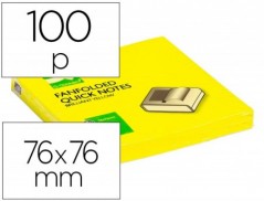 12un BLOCO DE NOTAS ADESIVAS Q-CONNECT 75X75 MM AMARELO NEON