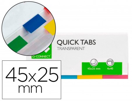 10un BANDAS SEPARADORAS Q-CONNECT TRANSP. E COR, PACK DE 4 C