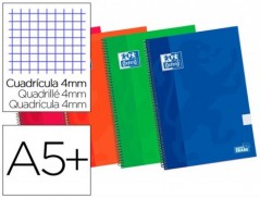 BLOC ESPIRAL OXFORD TAPA EXTRADURA CUARTO 80 HOJAS CUADROS 4