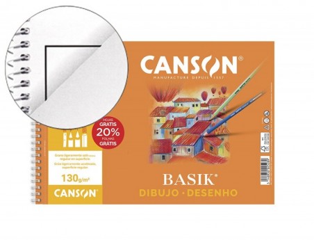 BLOCO DESENHO CANSON BASIK DIN A4+ ESPIRAL 23 X 32.5 CM 20 F