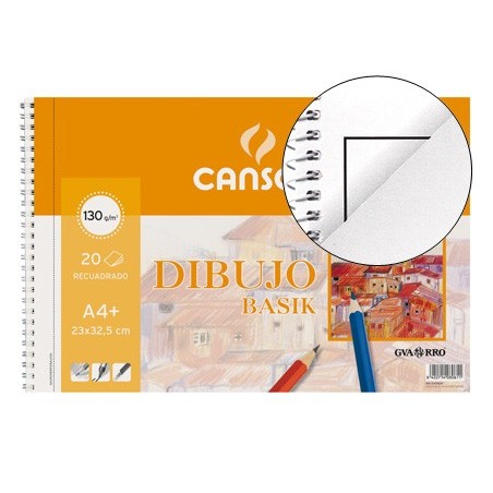 BLOCO DESENHO CANSON BASIK DIN A4+ ESPIRAL 23 X 32.5 CM 20 F