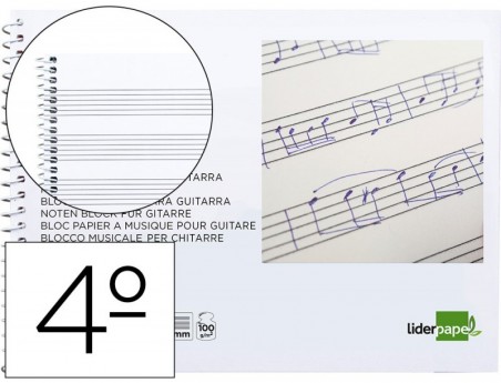 BLOCO MUSICA LIDERPAPEL QUARTO 20 FLS AO BAIXO GUITARRA