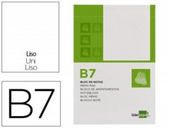 BLOCO DE APONTAMENTOS LIDERPAPEL DIN B7 80 FOLHAS LISO