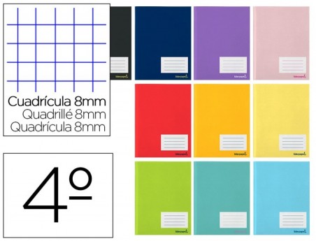 CADERNO ESCOLAR LIDERPAPEL 16 FOLHAS DIN A5 QUADRICULA 8 MM