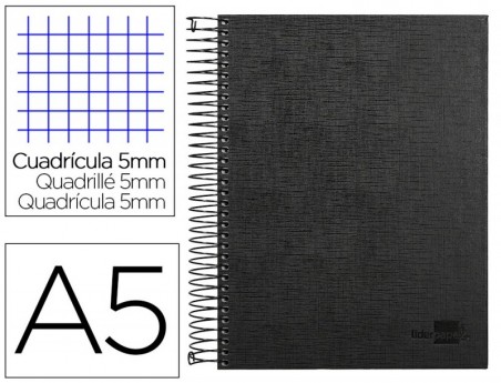 CADERNO ESPIRAL PAPER COAT 160 FLS A5 QUAD PRETO
