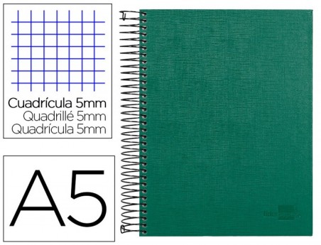 CADERNO ESPIRAL PAPER COAT 160 FLS A5 QUAD VERDE