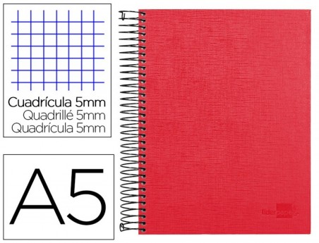 CADERNO ESPIRAL PAPER COAT 160 FLS A5 QUAD VERMELHO