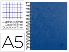 CADERNO ESPIRAL PAPER COAT 160 FLS A5 QUAD AZUL