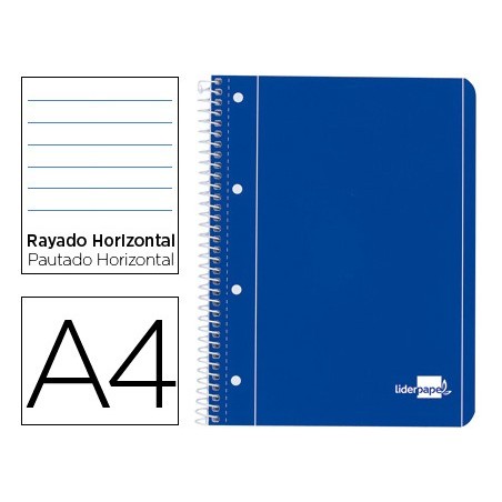 CADERNO ESPIRAL LIDERPAPEL CAPA AZUL 80 FOLHAS DIN A4 PAUTAD