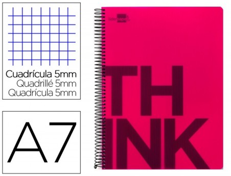 CADERNO ESPIRAL LIDERPAPEL THINK 100 FOLHAS DIN A7 QUADRICUL