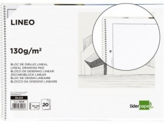 BLOCO DE DESENHO LIDERPAPEL LINEAL ESPIRAL 230X325MM 20 FOLH